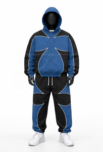 Conjunto Deportivo de Invierno Transpirable Personalizado para Hombre, en Poliéster/Algodón, con Chaqueta Cortavientos con Capucha y Pantalones Deportivos - Product Image 6