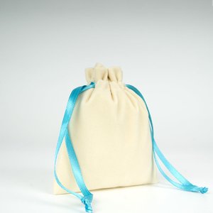 Velvet Rose <b>Drawstring</b> <b>Pouch</b> Turquoise Ribbon 4 5 (10 13 Cm) Screen Printing Finish Embroidery Logo for Gemstones Necklaces - Product Image 5