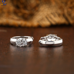 0.90 TDW ovale coupe diamant boucle d'oreille 18k or blanc Labgrown diamant Hpht/Cvd diamant bijoux - Product Image 3
