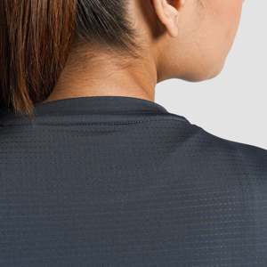 W024 Cropped Grey Yoga <b>Top</b> Comfy and Breathable Cropped Tee - Product Image 6