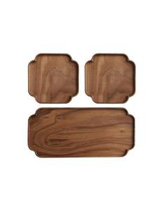 Plato de Madera Cuadrado Clásico Pintado a Mano para Regalos - Product Image 3