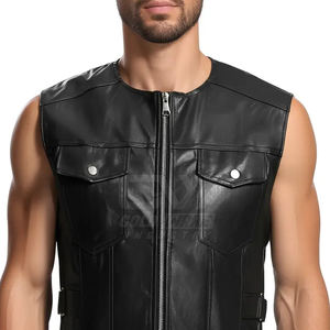 Dernière conception de gilet en cuir pour hommes en gros à bas prix gilet en cuir confortable et respirant fabriqué au Pakistan - Product Image 4
