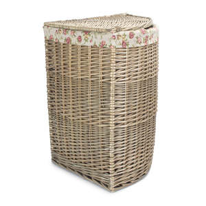 Panier à linge en coton doublé de rose de jardin antique élégant pour une utilisation en coin de lavage - Product Image 2
