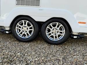 White Travel Trailer Caravan Motorhome RV with Multiple Windows Dual Axle for <b>Camping</b> Outdoor Travel - Product Image 6