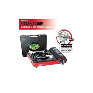 Ready to Use <b>Portable</b> <b>Camping</b> <b>Stove</b> with Red Case and Cartridge One Size Essential <b>Camping</b> Accessories - Product Image 3