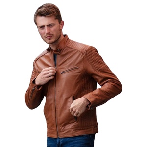 Chaqueta de Motociclista de Cuero Genuino Personalizada, Ecológica, Transpirable, Elegante, Ajustada, Informal, de Alta Calidad, en Oferta - Product Image 1
