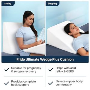 Almohada Frido Ultimate Wedge Plus con Funda de Terciopelo y Espuma Viscoelástica |   Soporte Lumbar para el Alivio del Reflujo Ácido |   Diseño Extraíble y Lavable - Product Image 3