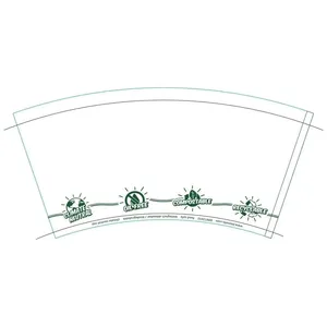 Vasos de papel ecológicos biodegradables de 12 oz (300 ml) blancos Ø 90 mm con el logo Ecoup impreso, de pared simple, para café, tamaño grande - 1000 unidades/caja - Product Image 6