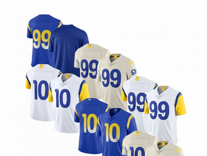 Vente en gros de maillots de football américain pour adultes en grande taille |   Uniforme d'équipe personnalisé pour le devant |   T-shirt unisexe à manches courtes respirant et à séchage rapide pour l'été - Product Image 4