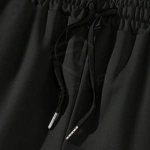 Conjunto de pantalones cortos informales de talla grande para hombre, ropa de calle de manga corta transpirable, con logotipo personalizado, diseño sólido de Pakistán - Product Image 5