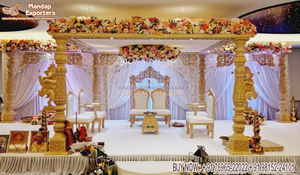 Gujarati-Mandap FRP Vidhi para boda, diseño FRP de madera, FRP, para bodas hindúes, ceremonia de boda, interior, asequible - Product Image 2
