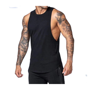 Camiseta sin mangas de algodón para hombre de talla XL al por mayor, ropa deportiva de punto transpirable, Camiseta de tirantes musculosa con logotipo personalizado informal para Fitness - Product Image 3
