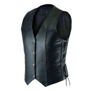 Gilet en cuir d'hiver pour homme, vêtement d'extérieur, bouton, fabrication sur mesure, commande en gros, prix compétitif, fabricant pakistanais - Product Image 2
