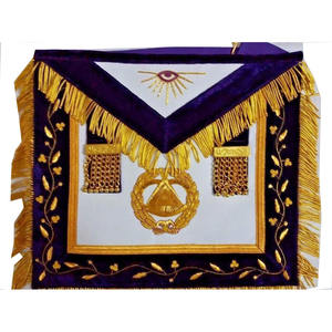 High Quality Customised Freemason Grand Lodge <b>White</b> Leather Lambskin Hand Embroidery Bullion Wire <b>Aprons</b> - Product Image 1