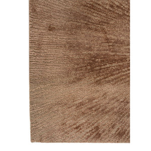 Uvenuti Abstract Pattern Beige & <b>Brown</b> Hand Knotted <b>Wool</b> & Bamboo Silk Rug for Home LRB-5005 - Product Image 4