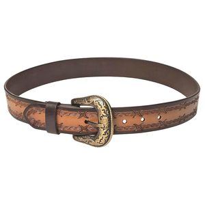 Ceinture en cuir véritable de cow-boy vintage de couleur or avec boucle durable en alliage durable pour une utilisation durable - Product Image 3