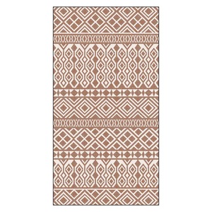 Tapis RUGS DEPOT LXDP-0943 en gros, couleur terre cuite dorée, style oriental traditionnel, imprimé numériquement, lavable en machine, en chenille, antidérapant - Product Image 1