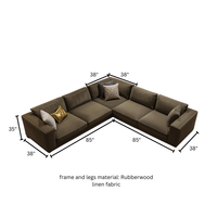 Sofá Cama Modular Seccional de Fábrica Vietnamita, Forma Cuadrada Grande, Moderno, de Lujo, Ecológico, Asiento Profundo y Cómodo, para Taller o Escuela