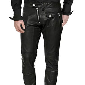 กางเกงหนังทรงตรงน้ำหนักเบาสวมใส่สบายความยาวปกติคุณภาพสูง 100% / กางเกงหนังผลิตจากผ้าคุณภาพพรีเมียมแห้งเร็ว - Product Image 1