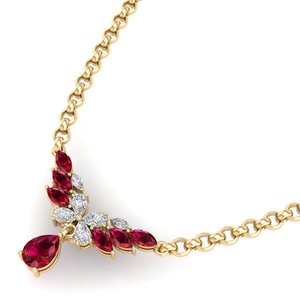 REYES Minimaliste Fine Jewelry Poire Cut 2.75 Carat Rubis Gemstone Pendentifs Dernier Design Pendentifs Moissanite en Argent Sterling 925 - Product Image 5