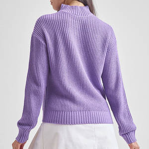 Sweat-shirt d'hiver à col montant pour femme en polyester/spandex, polaire léger, style épaules tombantes, impression de logo personnalisée, service OEM - Product Image 4