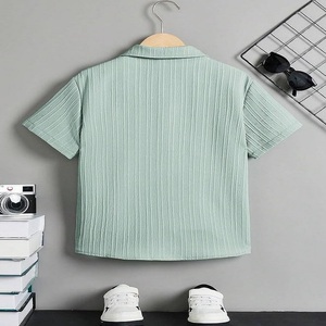 Camiseta de Manga Corta para Niños de Secado Rápido, Ligera, Transpirable y Ecológica, Diseño Clásico Informal, Patrón Sólido, Tejido de Punto, Talla Grande - Product Image 5