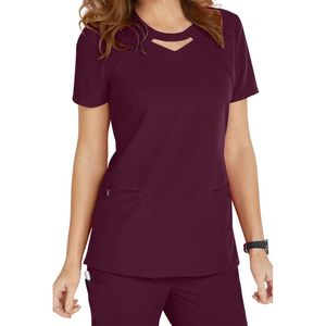 Conjuntos de uniformes de Enfermería de calidad superior estirables para mujeres Spa salón de belleza conjunto de uniforme de dentista médico ajustado con logotipo personalizado - Product Image 2
