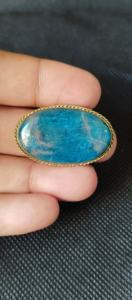 Cabujón Ranurado de Apatita y Latón, Cristal Curativo Increíble, Gema Suelta para la Elaboración de Joyas - Product Image 6