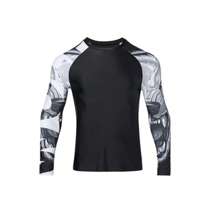 Sport séchage rapide serré Fitness vêtements hommes course en plein air Yoga entraînement haute élastique éruption garde fond manches longues - Product Image 2