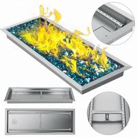 Table de foyer à gaz rectangulaire en acier inoxydable, chauffage de Patio extérieur