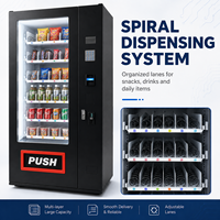 Máquina Expendedora de Snacks con Pago por Código QR, Pantalla Táctil, Dispensador de Bebidas y Papas Fritas, Gran Capacidad para Tiendas de Conveniencia, 24 Horas