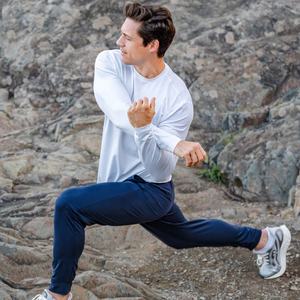 Personnalisé de haute qualité extensible dans les quatre sens hommes décontracté 88% polyester 12% Spandex pantalon de jogging couleur unie chiné Performance Jogger - Product Image 5