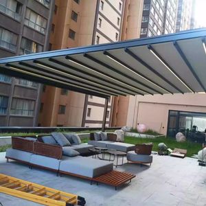 <span class=keywords><strong>Toldo</strong></span> Retráctil Automático para Terraza, Techo de PVC, Cubierta de Aluminio para Pérgola Exterior, Precio al por Mayor - Product Image 1