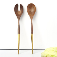 Juego de 5 utensilios de madera para cocinar, Set de utensilios de cocina antiadherentes, espátula de madera, herramientas de cocina