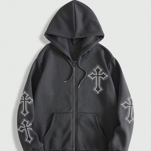 Sweat à capuche en molleton de coton lourd 100% pour hommes, vêtements d'hiver confortables avec logo surélevé - Product Image 1