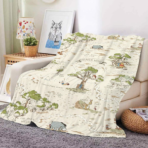 Coperta in spugna morbida e calda in poliestere, con design personalizzato a basso MOQ, orsetto Winnie Giallo <span class=keywords><strong>dei</strong></span> cartoni animati, ideale per hotel e viaggi, resistente all'usura. - Product Image 2