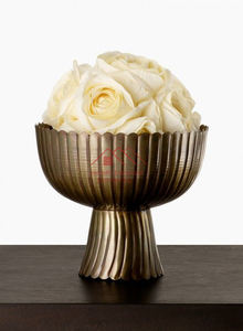 Vase décoratif à motif martelé, bol à fleurs doré - Product Image 5