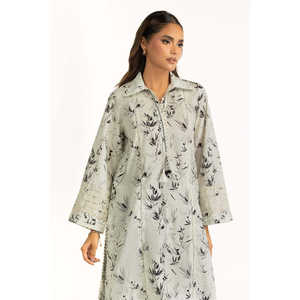 ชุดเซ็ตผ้าแคมบริคพิมพ์ลายขาวดำลำลองสำหรับผู้หญิง ชุดฤดูใบไม้ผลิ/ฤดูร้อน 2 ชิ้น กางเกงขาสั้นผ้าเครป - Product Image 6