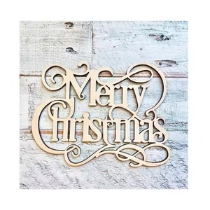 Ornements suspendus de Noël en bois Design rustique pour décoration de maison de célébration de vacances d'arbre - Product Image 4