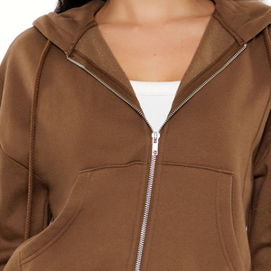 Vêtements unisexe coton hommes à capuche femmes sweat à capuche zippé Streetwear élégant sweat à capuche noir avec double tête de fermeture éclair - Product Image 3