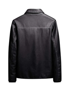 Custom Made Canvas Leather <b>Jacket</b> for <b>Men</b> Genuine Sheepskin Stand Collar <b>Long</b> Sleeves Moto & Biker Style Winter Bomber <b>Jacket</b> - Product Image 3