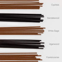 Assortiment de bâtonnets d'encens 100% naturels, 5 senteurs : bois de santal, sauge blanche, encens - Origine Awaji du Japon, durée de combustion de 25 minutes