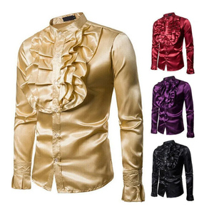 OEM de alta calidad de los hombres de seda suave cómoda impresión por sublimación digital de moda casual streetwear camisa de manga larga al por mayor - Product Image 5