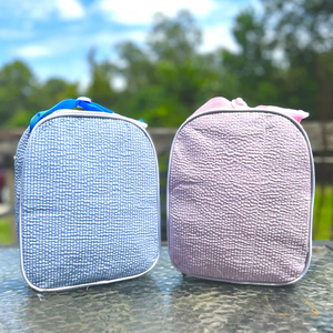 व्यक्तिगत स्ट्रिप्ड मेकअप बैग मोनोग्राम्प्ड सीयरकर लंच बैग सीयरकर दोपहर - Product Image 4