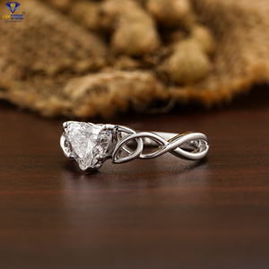 แหวนเพชร1.20 TDW หัวใจสีทองขาว18K แหวนหมั้นเพชร cvd/hpht หินห้องปฏิบัติการ - Product Image 2