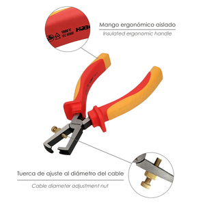 Pinze spelacavi 150 mm. Mangos Aislati VDE da 1.000 V. Acciaio Cromo Vanadio - Product Image 3