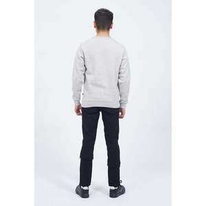 Mens Crewneck Sweatshirt Zipper Long Sleeve Knitted Pullover OEM ODM Custom Label Screen <b>Print</b> Wholesale Solid 100% Cotton - Product Image 3