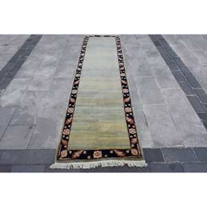 Alfombra turca de área grande, diseño clásico de retazos en verde y negro, Material de lana de 1,5x2,9 pies con respaldo de látex, nuevo modelo para sala de estar - Product Image 1