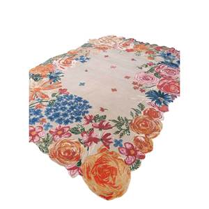 Tapis Hacienda en laine et soie de bambou noué à la main, motif floral, AKWB-3544, rectangulaire, pour couloir, salon, puzzle pour la maison - Product Image 2