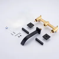 Robinet cascade mural personnalisable CE Gold, mitigeur à double poignée 3 trous, supporte la vente en gros de marques OEM